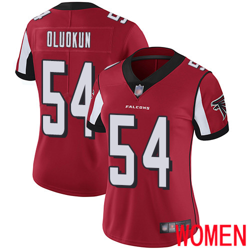 Atlanta Falcons Limited Red Women Foye Oluokun Home Jersey NFL Football #54 Vapor Untouchable